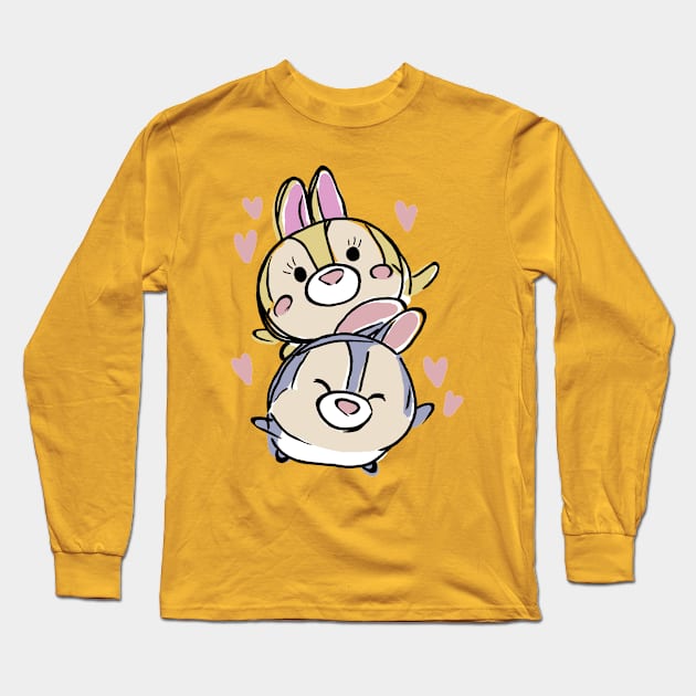 Bunny Love Long Sleeve T-Shirt by JPIllustrations